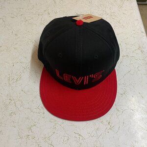 LEVI'S ONE SIZE BLACK & RED BASEBALL CAP